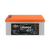 Акумулятор LP LiFePO4 25,6V - 230 Ah (5888Wh) (BMS 200A/100А) пластик LCD Smart BT