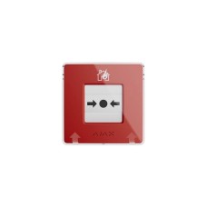 Бездротова програмована кнопка Ajax ManualCallPoint (Red) Jeweller з механізмом скидання для активації пожежної тривоги вручну