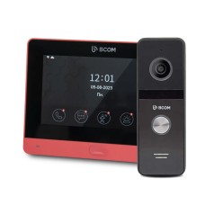 Комплект Wi-Fi відеодомофонa 7" BCOM BD-760FHD/T Red з підтримкою Tuya Smart + BT-400FHD Black