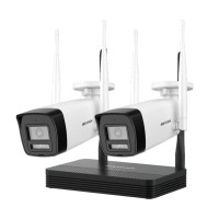 Комплект відеонагляду на 2 бездротові камери Hikvision NKS424W0H з двостороннім аудіозв'язком