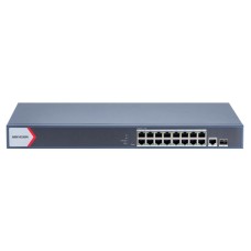 Керований PoE комутатор Hikvision DS-3E1518P-EI/M з 16 портами PoE