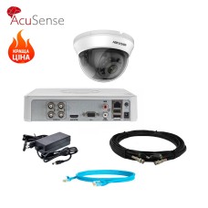 Hikvision 2Mp-THD-IN-Acusense-DS-2CE56D0T-IRMMF 1 камера Комплект відеоспостереження