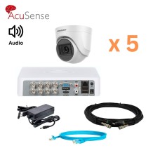 Hikvision 2Mp-THD-IN-Acusense-DS-2CE76D0T-ITPFS 5 камер Комплект відеоспостереження