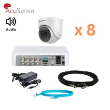 Hikvision 2Mp-THD-IN-Acusense-DS-2CE76D0T-ITPFS 8 камер Комплект відеоспостереження