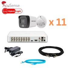 Комплект відеонагляду на 11 камер Hikvision 2Mp-THD-Hybrid-Acusense-DS-2CE16D0T-EXLF