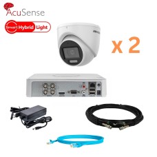 Комплект відеонагляду на 2 купольні камери Hikvision 2Mp-THD-Hybrid-Acusense-DS-2CE76D0T-EXLMF