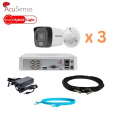 Комплект відеонагляду на 3 камери Hikvision 2Mp-THD-Hybrid-Acusense-DS-2CE16D0T-EXLF