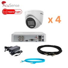 Комплект відеонагляду на 4 купольні камери Hikvision 2Mp-THD-Hybrid-Acusense-DS-2CE76D0T-EXLMF