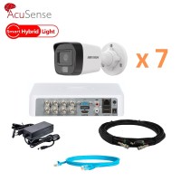 Комплект відеонагляду на 7 камер Hikvision 2Mp-THD-Hybrid-Acusense-DS-2CE16D0T-EXLF