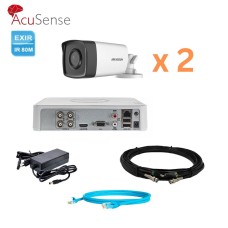 Hikvision 2Mp-THD-OUT-Acusense-DS-2CE17D0T-IT5F 2 камери Комплект відеоспостереження