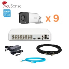 Hikvision 2Mp-THD-OUT-Acusense-DS-2CE17D0T-IT5F 9 камер Комплект відеоспостереження