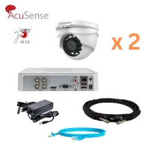 Hikvision 2Mp-THD-OUT-Acusense-DS-2CE56D0T-IRMF 2 камери Комплект відеоспостереження