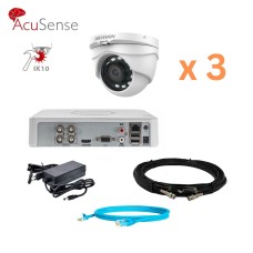 Hikvision 2Mp-THD-OUT-Acusense-DS-2CE56D0T-IRMF 3 камери Комплект відеоспостереження