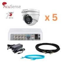 Hikvision 2Mp-THD-OUT-Acusense-DS-2CE56D0T-IRMF 5 камер Комплект відеоспостереження