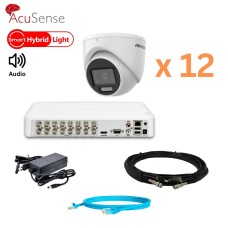 Комплект відеонагляду на 12 камер Hikvision 2Mp-THD-Hybrid-Acusense-DS-2CE76D0T-LPFS