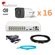 Hikvision 4Mp-THD-OUT-Acusense-DS-2CE17H0T-IT3FS 16 камер Комплект відеоспостереження