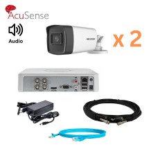 Hikvision 4Mp-THD-OUT-Acusense-DS-2CE17H0T-IT3FS 2 камери Комплект відеоспостереження