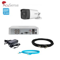 Комплект відеоспостереження на 1 вуличну камеру Hikvision 5Mp-THD-OUT-Acusense-DS-2CE17H0T-IT5F