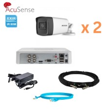 Hikvision 4Mp-THD-OUT-Acusense-DS-2CE17H0T-IT5F 2 камери Комплект відеоспостереження