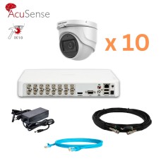 Hikvision 4Mp-THD-OUT-Acusense-DS-2CE76H0T-ITMF 10 камер Комплект відеоспостереження