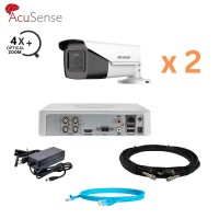 Hikvision 4Mp-THD-OUT-Acusense-ULTRAZOOM-DS-2CE19H0T-AIT3ZF 2 камери Комплект відеоспостереження
