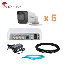 Hikvision 4Mp-THD-OUT-Acusense-DS-2CE16H0T-ITF 5 камер Комплект відеоспостереження