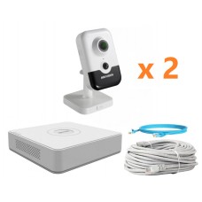 Hikvision 2Mp-IP-IN-DOOR-AUDIO-2Cam Комплект відеоспостереження