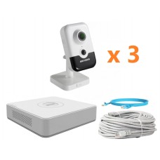 Hikvision 2Mp-IP-IN-DOOR-AUDIO-3Cam Комплект відеоспостереження