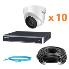 Hikvision 2Mp-IP-OUT-DOOR-AUDIO-10Cam Комплект відеоспостереження