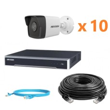 Hikvision 4Mp-IP-OUT-DOOR-AUDIO-10Cam Комплект відеоспостереження