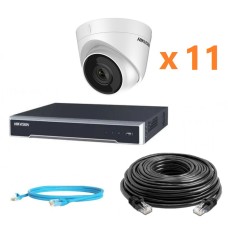 Hikvision 2Mp-IP-OUT-DOOR-AUDIO-11Cam Комплект відеоспостереження