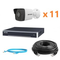 Hikvision 4Mp-IP-OUT-DOOR-AUDIO-11Cam Комплект відеоспостереження