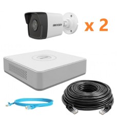 Hikvision 4Mp-IP-OUT-DOOR-AUDIO-2Cam Комплект відеоспостереження