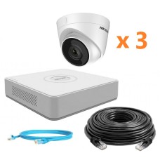 Hikvision 2Mp-IP-OUT-DOOR-AUDIO-3Cam Комплект відеоспостереження