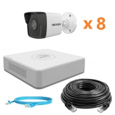 Hikvision 4Mp-IP-OUT-DOOR-AUDIO-8Cam Комплект відеоспостереження