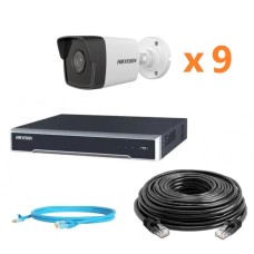 Hikvision 4Mp-IP-OUT-DOOR-AUDIO-9Cam Комплект відеоспостереження