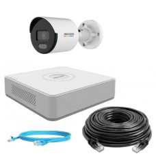 Hikvision 2Mp-IP-OUT-DOOR-AUDIO-ColorVu-1Cam Комплект відеоспостереження