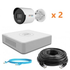 Hikvision 2Mp-IP-OUT-DOOR-AUDIO-ColorVu-2Cam Комплект відеоспостереження