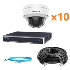 Hikvision 2Mp-IP-OUT-DOOR-VANDAL-10Cam Комплект відеоспостереження