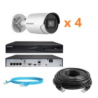 Hikvision 4Mp-IP-OUT-DOOR-ANALYTIC-4Cam Комплект відеоспостереження