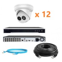 Hikvision 8Mp-IP-OUT-DOOR-ANALYTIC-AUDIO-12Cam Комплект відеоспостереження