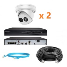 Hikvision 4Mp-IP-OUT-DOOR-ANALYTIC-AUDIO-2Cam Комплект відеоспостереження