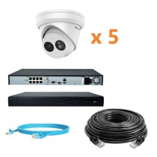 Hikvision 4Mp-IP-OUT-DOOR-ANALYTIC-AUDIO-5Cam Комплект відеоспостереження