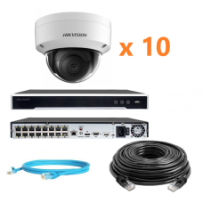 Hikvision 4Mp-IP-OUT-DOOR-ANALYTIC-VANDAL-10Cam Комплект відеоспостереження