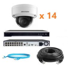 Hikvision 4Mp-IP-OUT-DOOR-ANALYTIC-VANDAL-14Cam Комплект відеоспостереження