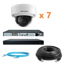 Hikvision 4Mp-IP-OUT-DOOR-ANALYTIC-VANDAL-7Cam Комплект відеоспостереження