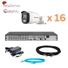 Комплект відеонагляду на 16 камер ColorVu Hikvision 5Mp-THD-OUT-Acusense-DS-2CE10HFT-F