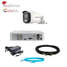 Комплект відеонагляду на 1 камеру ColorVu Hikvision 5Mp-THD-OUT-Acusense-DS-2CE10HFT-F