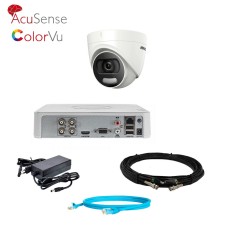 Комплект відеонагляду на 1 купольну камеру Hikvision 5Mp-THD-OUT-Acusense-DS-2CE72HFT-F28