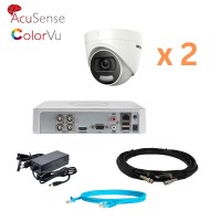 Комплект відеоспостереження на 2 камери Hikvision 4Mp-THD-OUT-Acusense-DS-2CE72HFT-F28